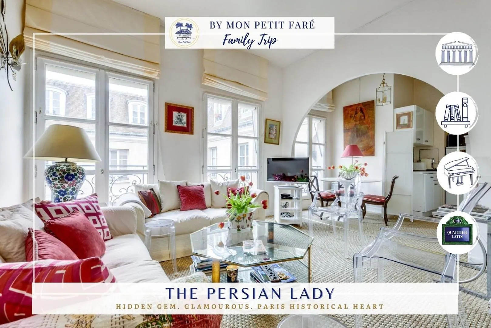 The Persian Lady - Lovely & Quiet - Latin Quarter Paris Apartment